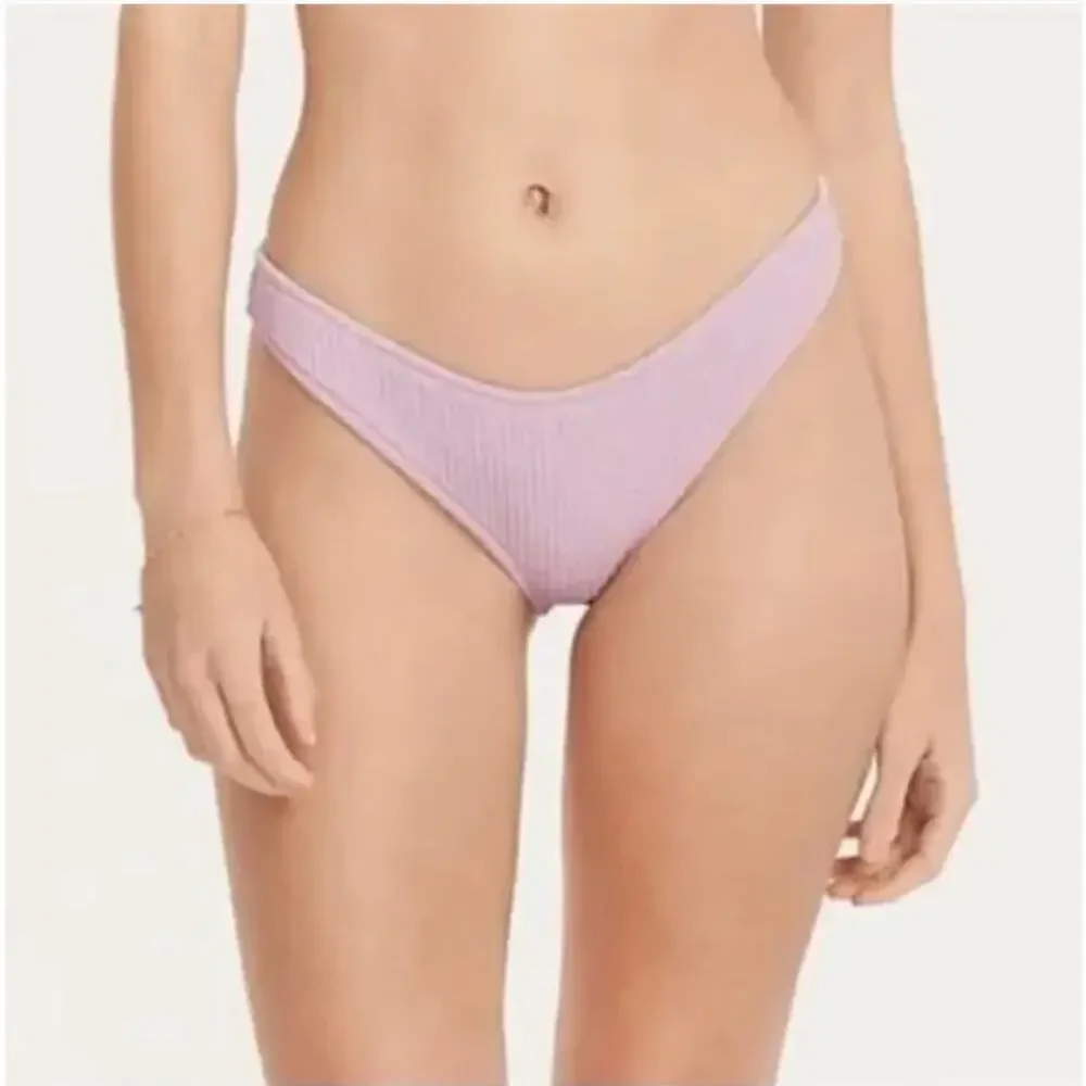 2/$15 NWT J. Crew Textured Curved-Waist Cheeky Bikini Bottom Purple Size S